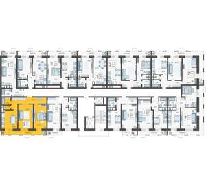 2-к квартира, строящийся дом, 67м2, 8/12 этаж