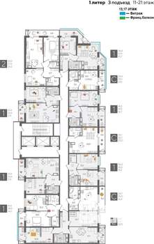 1-к квартира, вторичка, 47м2, 13/24 этаж