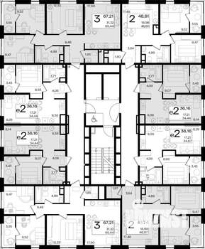 3-к квартира, вторичка, 67м2, 5/16 этаж