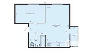 1-к квартира, вторичка, 39м2, 1/3 этаж