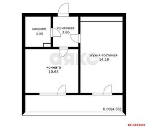1-к квартира, вторичка, 30м2, 9/9 этаж