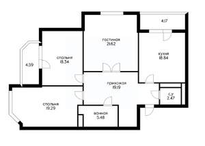 3-к квартира, вторичка, 110м2, 10/16 этаж