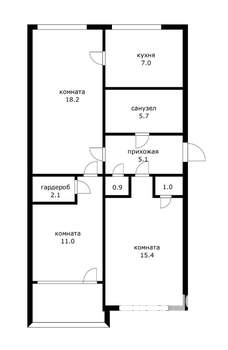 3-к квартира, вторичка, 66м2, 5/5 этаж
