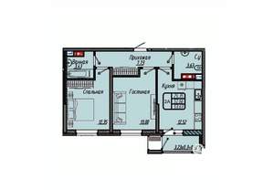 2-к квартира, вторичка, 54м2, 13/18 этаж