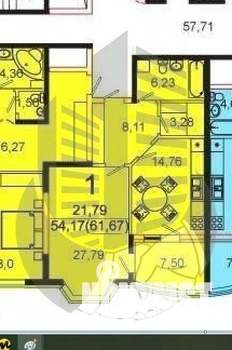 1-к квартира, вторичка, 62м2, 7/22 этаж