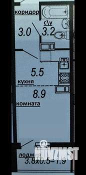 Студия квартира, вторичка, 24м2, 7/16 этаж