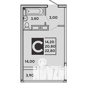 Студия квартира, вторичка, 23м2, 13/16 этаж