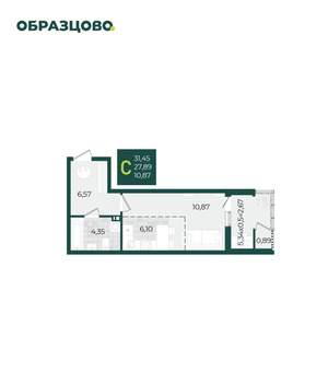 Студия квартира, вторичка, 31м2, 17/21 этаж