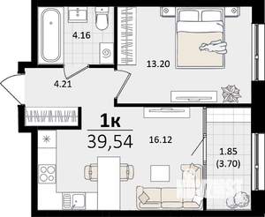 1-к квартира, вторичка, 40м2, 10/17 этаж