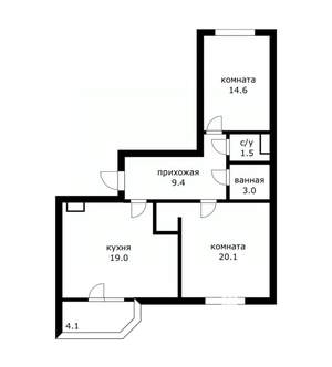 2-к квартира, вторичка, 65м2, 8/17 этаж
