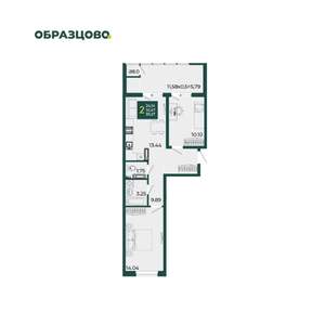 2-к квартира, вторичка, 59м2, 17/18 этаж