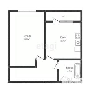 1-к квартира, вторичка, 38м2, 10/19 этаж