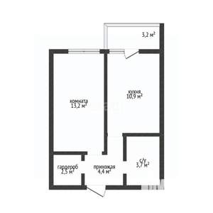 1-к квартира, вторичка, 35м2, 12/19 этаж
