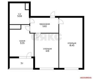 2-к квартира, вторичка, 48м2, 10/24 этаж