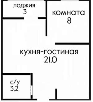 1-к квартира, вторичка, 32м2, 14/16 этаж