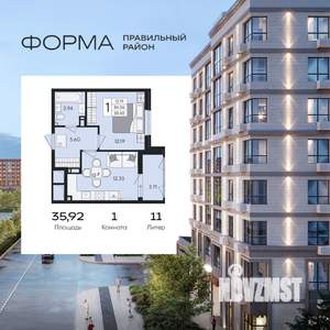 1-к квартира, вторичка, 36м2, 4/8 этаж