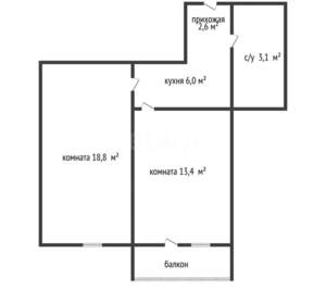 1-к квартира, вторичка, 44м2, 4/16 этаж