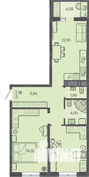 2-к квартира, вторичка, 63м2, 6/16 этаж