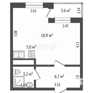 Студия квартира, вторичка, 34м2, 4/10 этаж