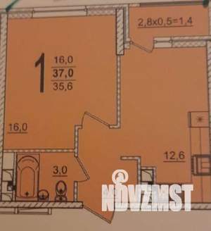 1-к квартира, вторичка, 35м2, 9/19 этаж