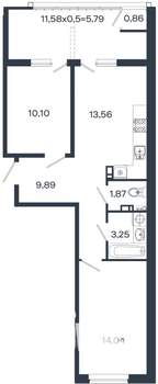 2-к квартира, вторичка, 59м2, 5/18 этаж