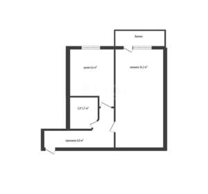 1-к квартира, вторичка, 35м2, 5/5 этаж