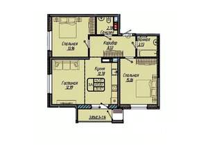 2-к квартира, вторичка, 71м2, 3/9 этаж