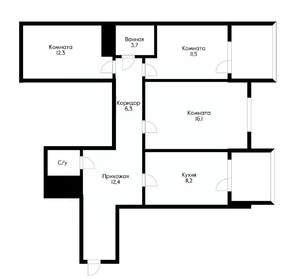 3-к квартира, вторичка, 76м2, 11/25 этаж