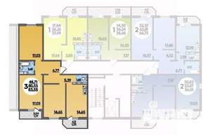 3-к квартира, строящийся дом, 84м2, 4/8 этаж