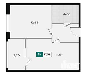 1-к квартира, вторичка, 38м2, 8/18 этаж