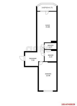 1-к квартира, вторичка, 43м2, 4/18 этаж