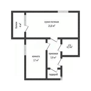 1-к квартира, вторичка, 49м2, 3/9 этаж
