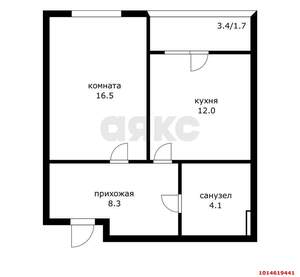 1-к квартира, вторичка, 43м2, 9/18 этаж