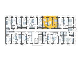 2-к квартира, строящийся дом, 60м2, 10/12 этаж