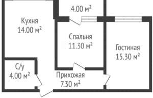 2-к квартира, вторичка, 48м2, 15/16 этаж