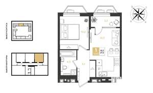 1-к квартира, вторичка, 37м2, 6/18 этаж