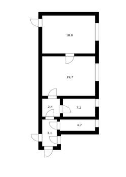 2-к квартира, вторичка, 53м2, 3/3 этаж