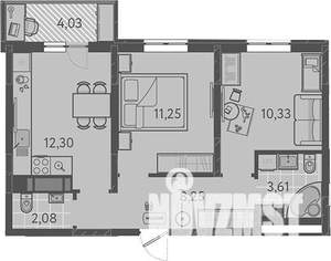 2-к квартира, вторичка, 49м2, 2/9 этаж