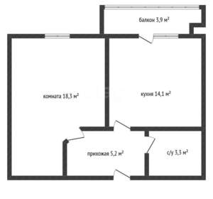 1-к квартира, вторичка, 41м2, 13/27 этаж