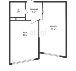 1-к квартира, вторичка, 41м2, 2/18 этаж