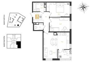 3-к квартира, вторичка, 75м2, 3/18 этаж