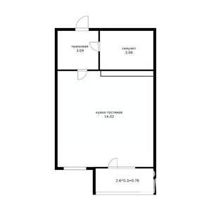 Студия квартира, вторичка, 24м2, 8/24 этаж