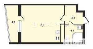 Студия квартира, вторичка, 23м2, 4/24 этаж