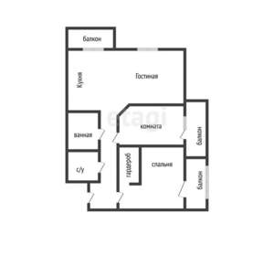 2-к квартира, вторичка, 70м2, 10/16 этаж