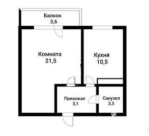 1-к квартира, вторичка, 41м2, 17/20 этаж