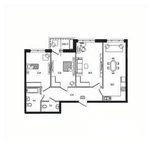 3-к квартира, вторичка, 78м2, 3/9 этаж