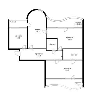3-к квартира, вторичка, 111м2, 16/16 этаж