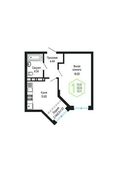 1-к квартира, вторичка, 40м2, 3/24 этаж