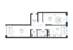 2-к квартира, вторичка, 65м2, 16/24 этаж