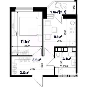 1-к квартира, строящийся дом, 31м2, 5/9 этаж